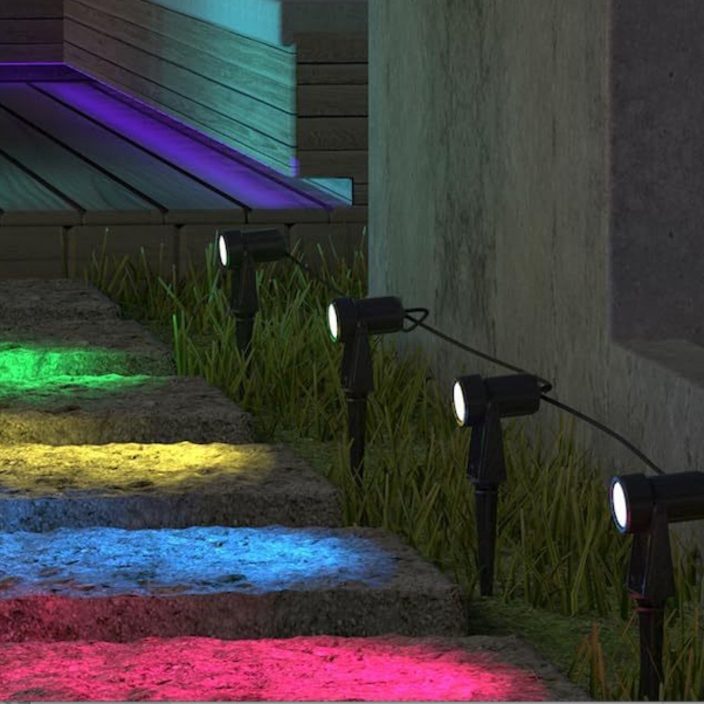 Color-Changing Spike Light - Music Sync Mode for Outdoor Parties