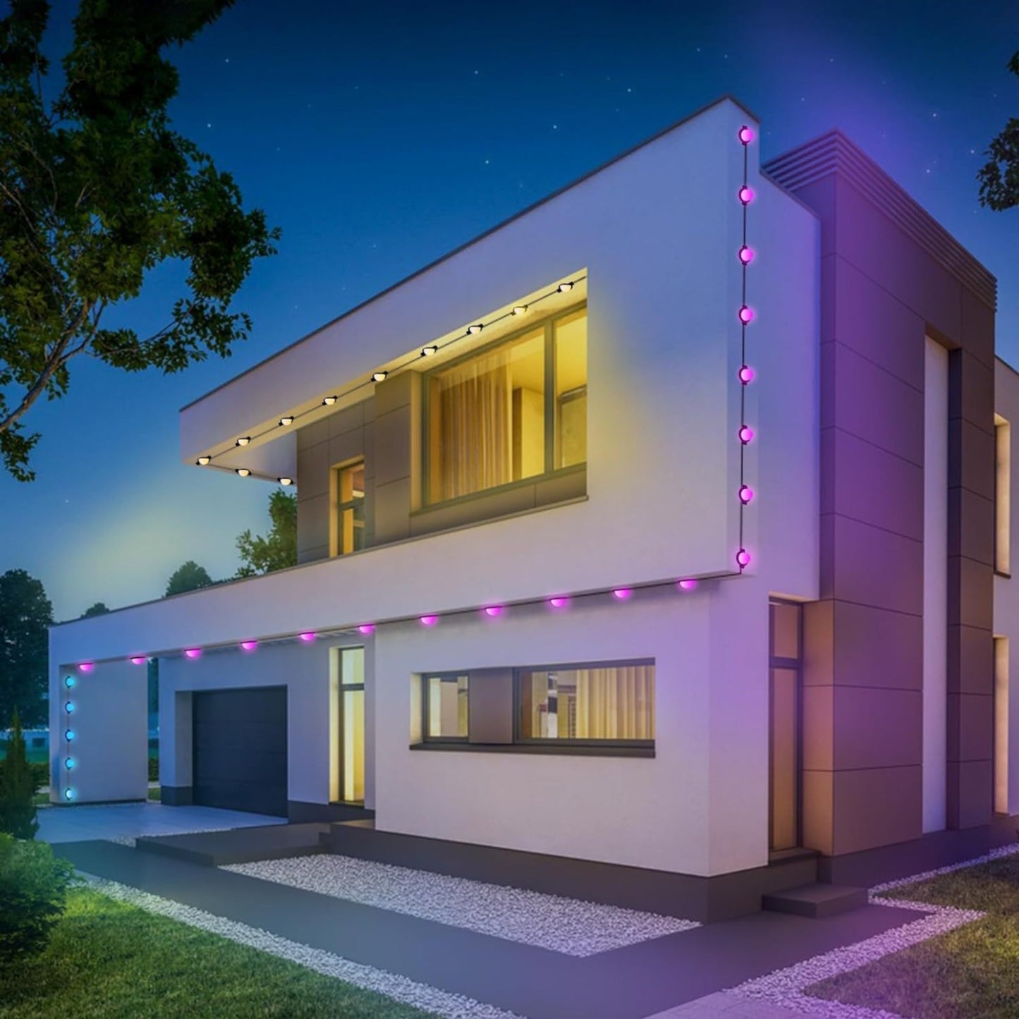 Festival String Lights - 100FT Outdoor RGB Lights with Music Sync