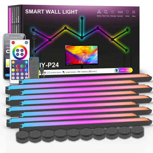 Smart LED Wall Light Bars - App & Voice Controlled Dimmable Lighting