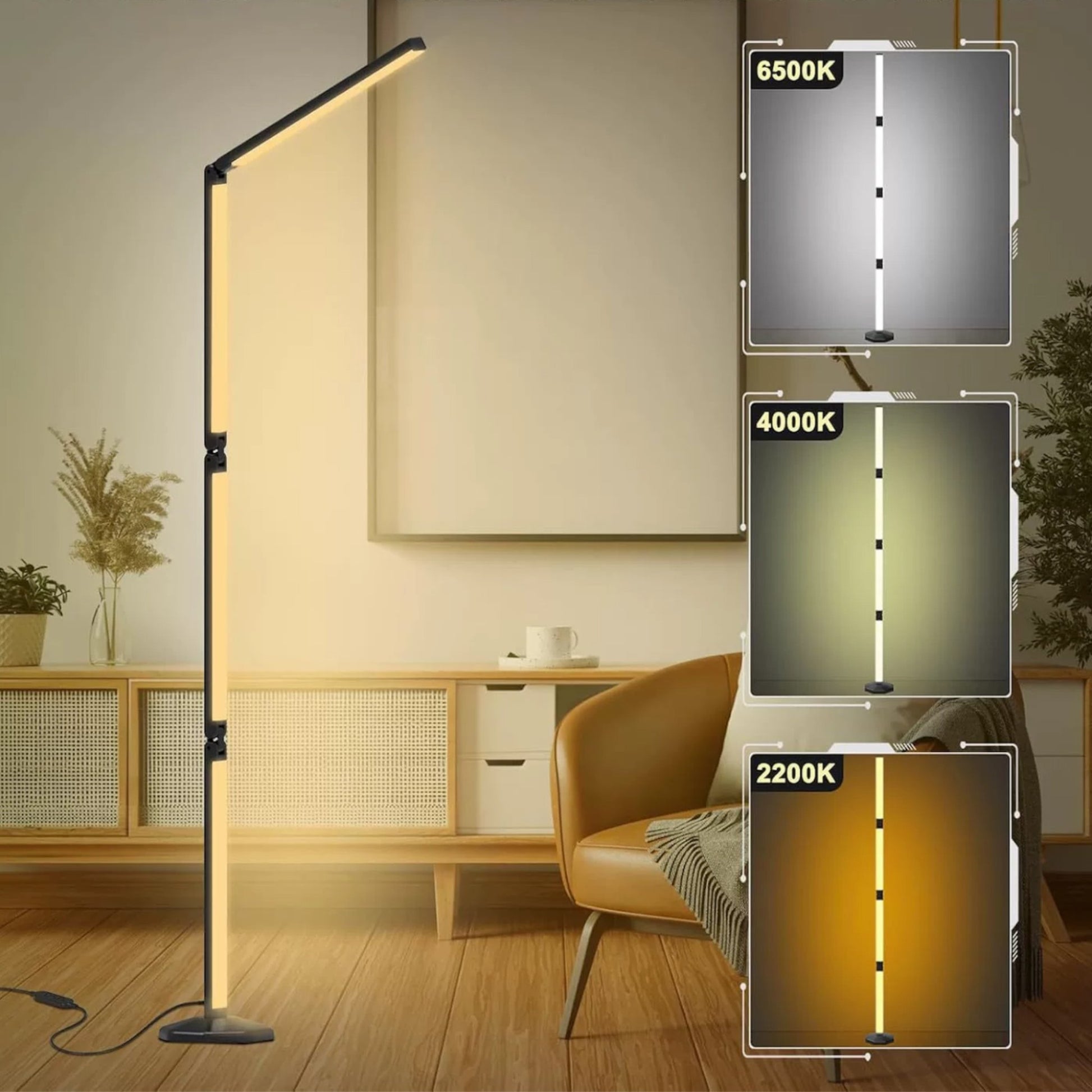 Space-Saving Foldable Floor Lamp with Dynamic RGB Lighting Modes