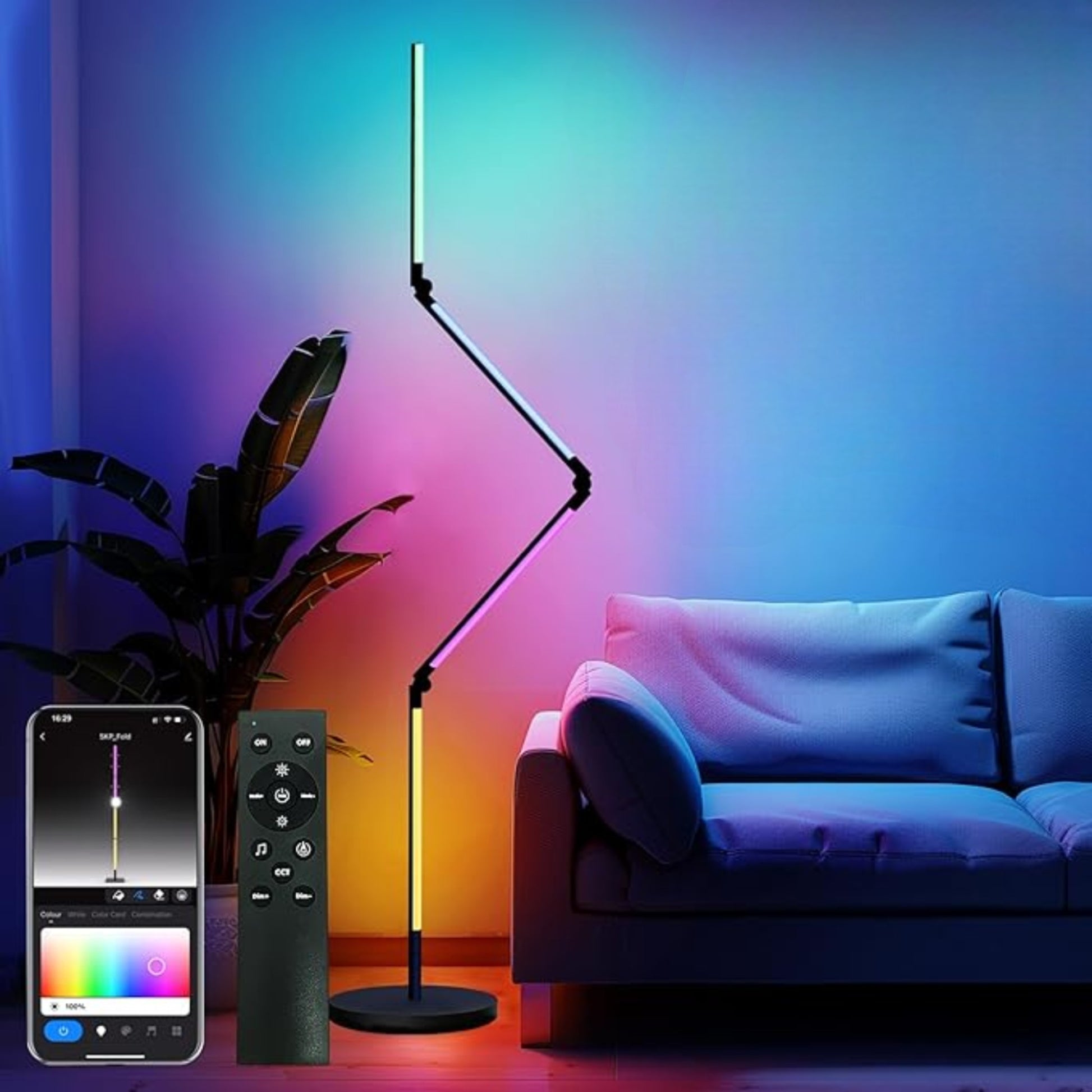 Dimmable Smart LED Floor Light with Remote & App Control