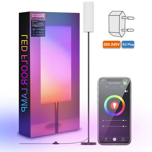 Modern WiFi Floor Lamp - Works with Alexa & Google Home, Adjustable Brightness